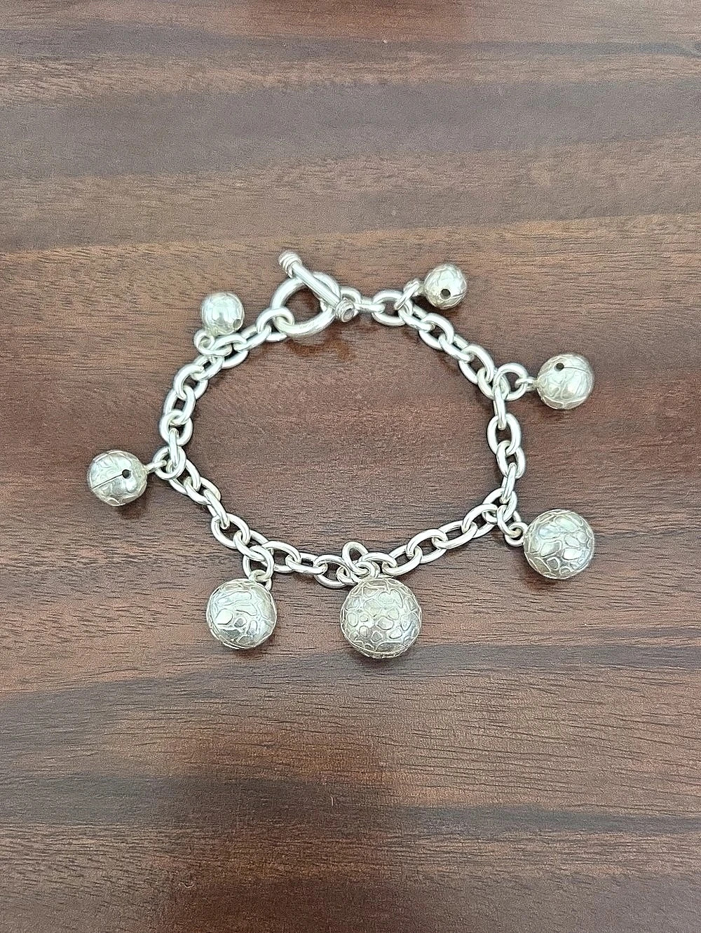 Sterling Silver Ball Charm Bracelet